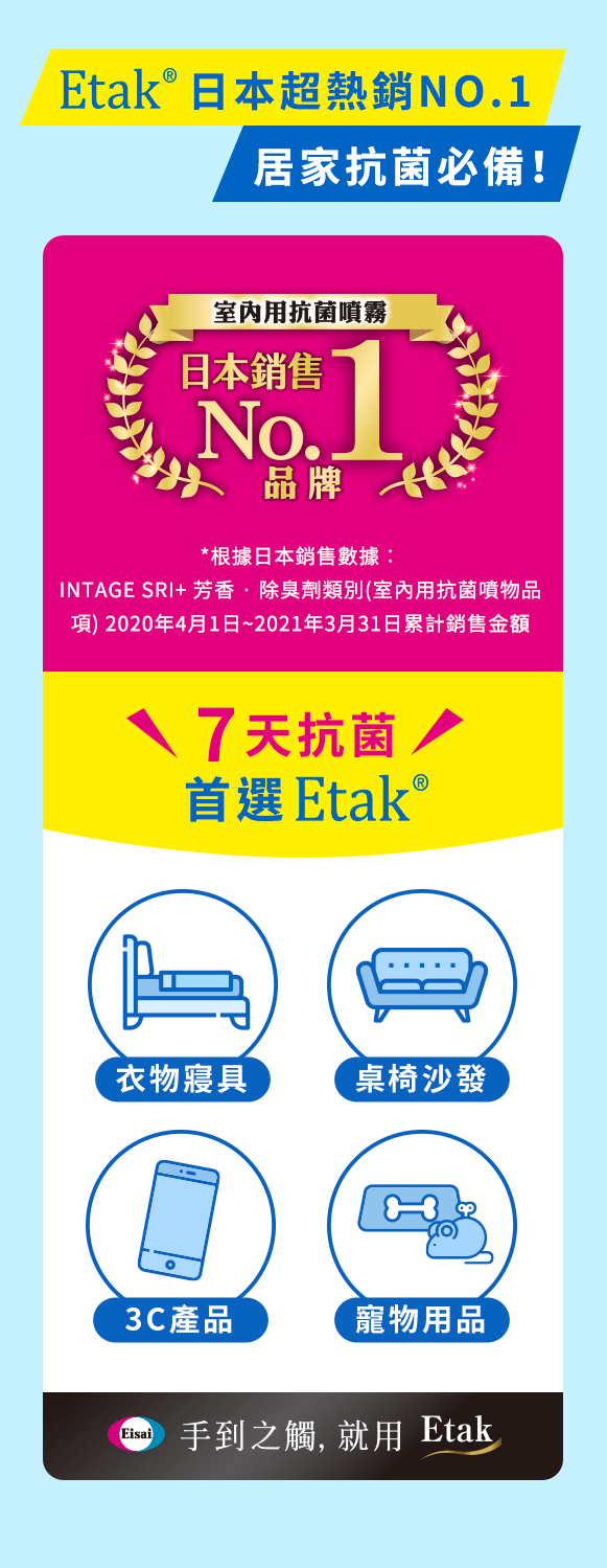 etak®日本熱銷NO.1 居家抗菌必備！